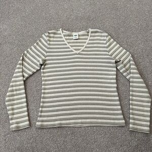 Vintage Y2K Old Navy Striped V Neck Ribbed Knit Sweater Women’s M